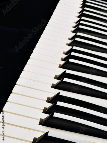 detail of a piano keyboard
