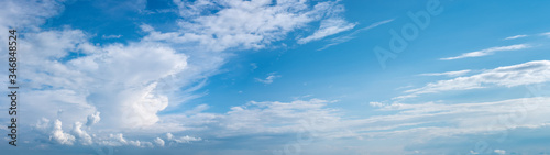 Blue sky with clouds panoramic web banner