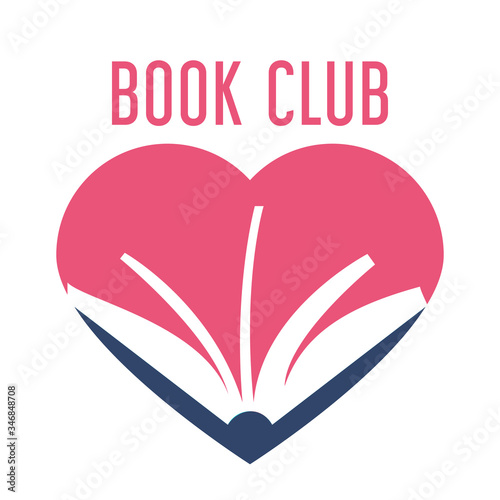 Colorful logo for book club vector isolated
