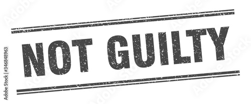 not guilty stamp. not guilty label. square grunge sign
