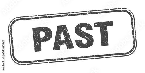 past stamp. past square grunge sign. label