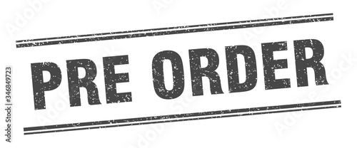 pre order stamp. pre order label. square grunge sign
