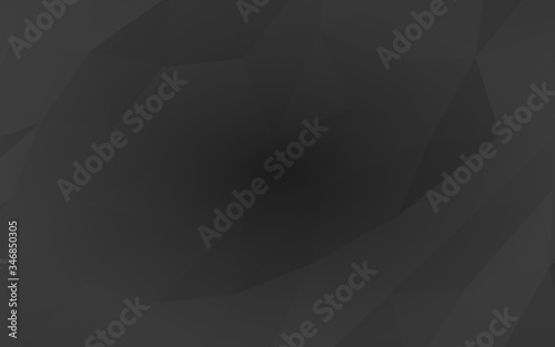 Black abstract background. Lowpoly backdrop. Gloomy crumpled paper. 3D illustration