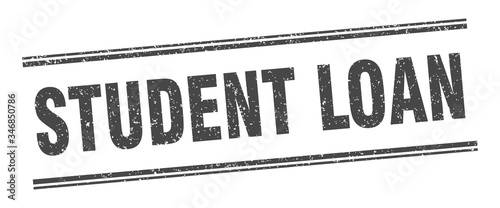 student loan stamp. student loan label. square grunge sign