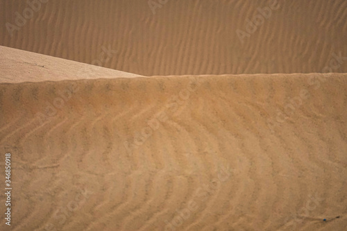 Horizonless Sand Dunes in Wahiba Sands Desert, Oman. Close Up