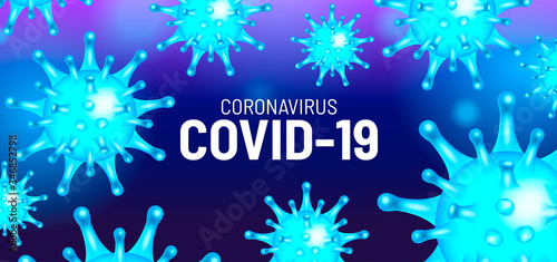 Coronavirus on the background. COVID-19 on a dark background. Corona Virus 2020 Vector Illustration