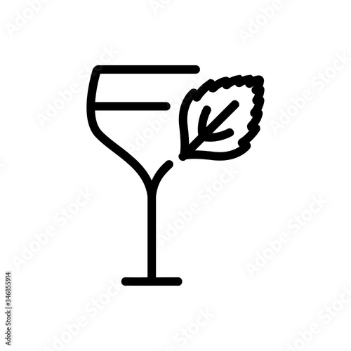 mint drink in wineglass icon vector. mint drink in wineglass sign. isolated contour symbol illustration