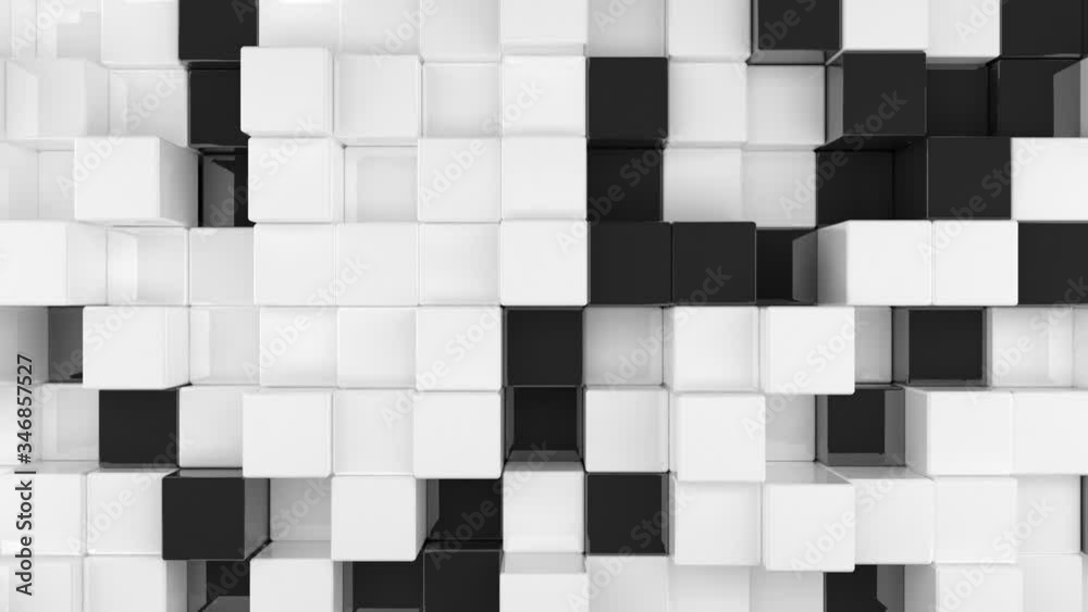 A loop 3D Cube Background. Monochrome colour with reflections A loop 3D Cube Background. Monochrome colour with reflections