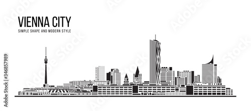 Cityscape Building Abstract Simple shape and modern style art Vector design - Vienna city