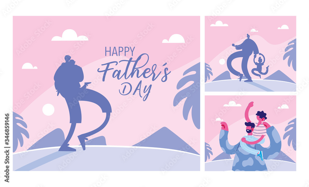 set of cards of the happy fathers day set of cards of the happy fathers day