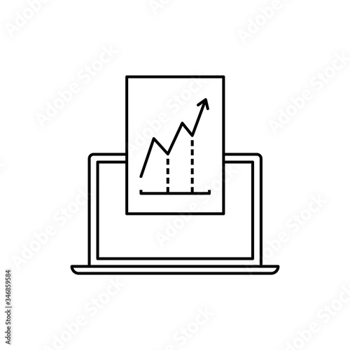 report on laptop with graph icon
