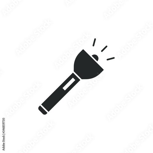 Simple icon of a flashlight isolated on white background