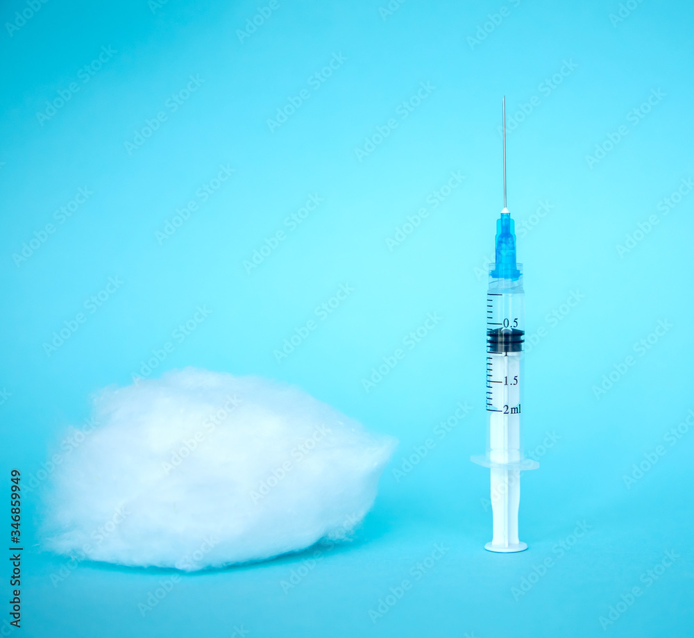 Injection with medication. Vaccine in a syringe. Cosmetic procedures ...