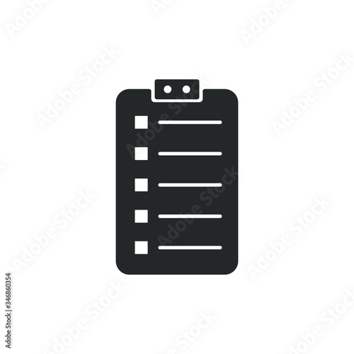 Single icon of a paper list isolated on white background