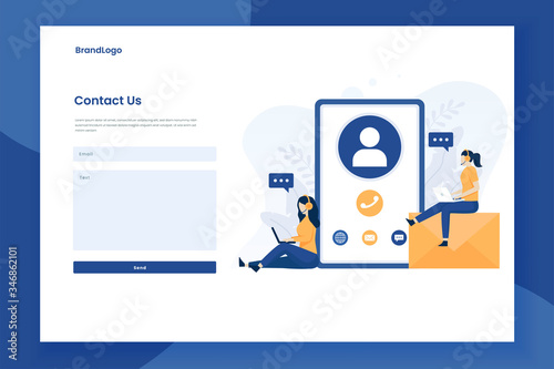 Contact us form illustration landing page