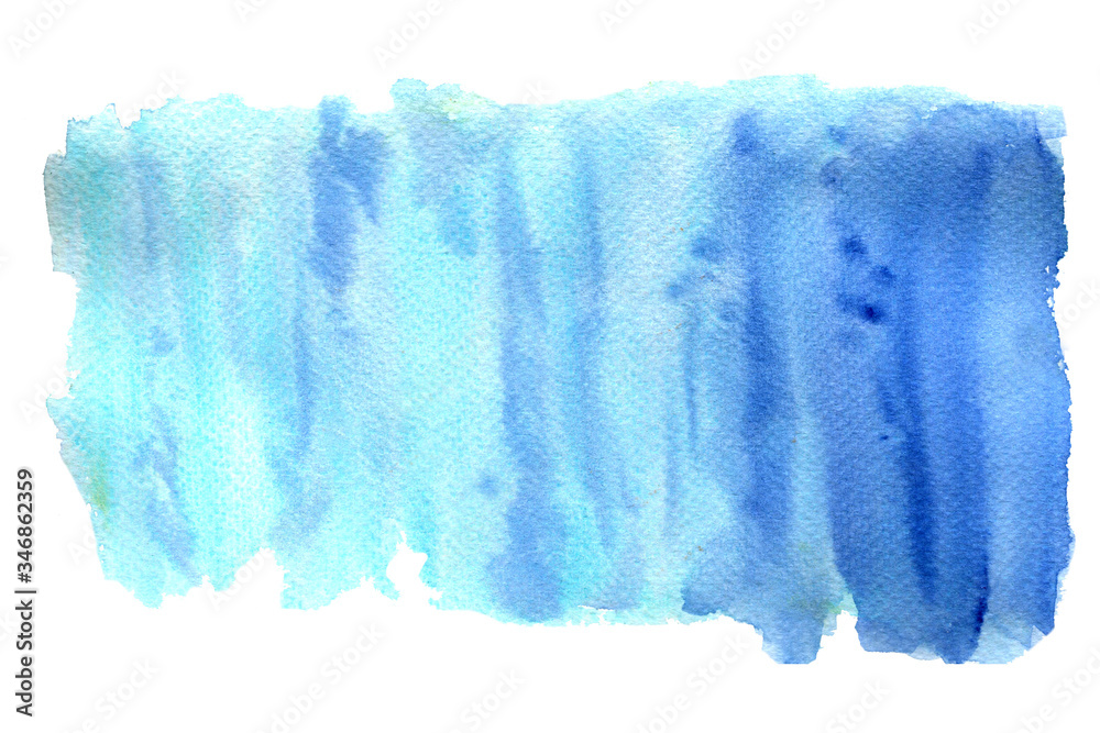 abstract blue watercolor background isolated on white background