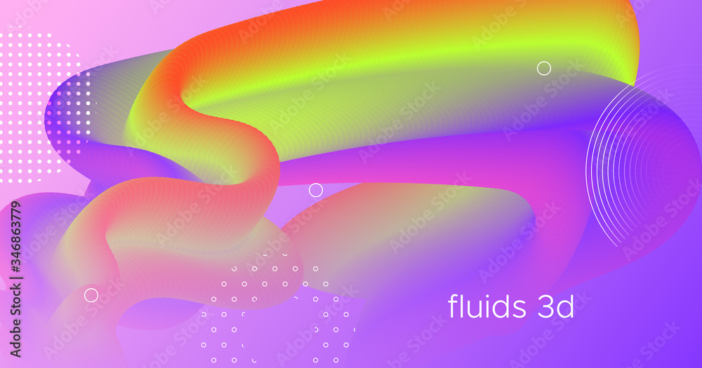 Abstract Color Fluid. Neon Pattern. Dynamic 