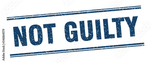 not guilty stamp. not guilty label. square grunge sign