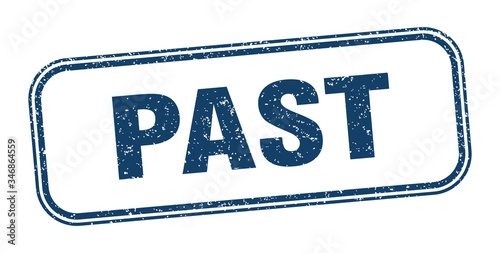past stamp. past square grunge sign. label