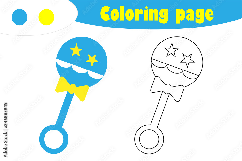 Beanbag in cartoon style, coloring page, education paper game for the ...