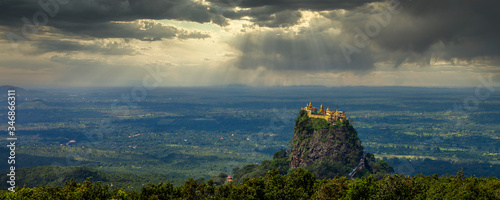 Mt.Popa os Mount Popa Myanmar, Beautiful buddhist Burmese landmark temple ancient building architecture in Asian, Burmese mythology ghost this place is the old volcano, Mandalay, Myanmar, Asia. photo