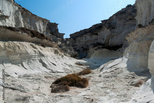  Milos,Greece, Cyclades Islands: the white rock of Sarakiniko cliff photo