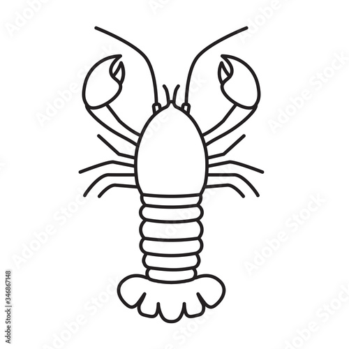 black lobster icon - vector illustration © chrupka