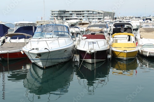 boats in the harbor of Beirut photo