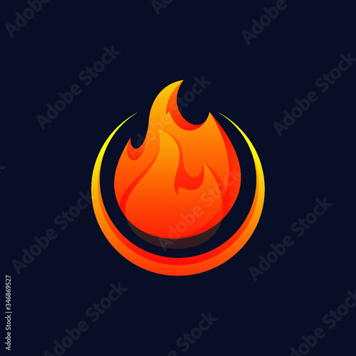 Fire illustration logo design in vector