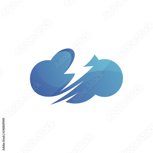 Thunder and cloud logo in vector