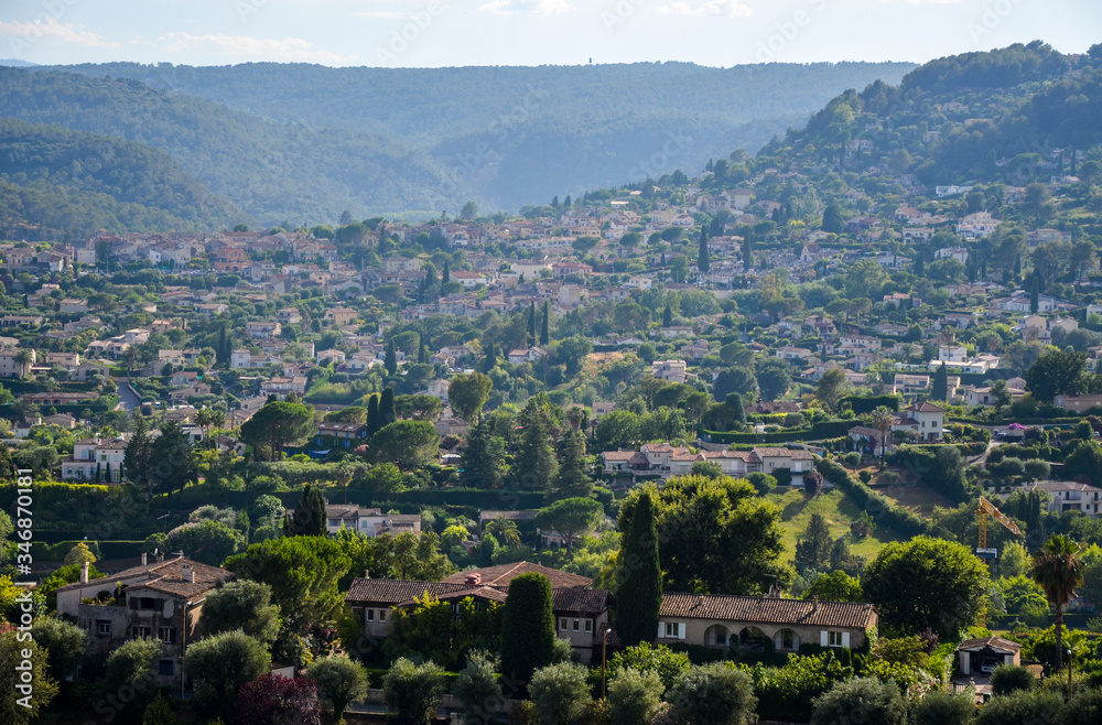 Beautiful nature of the hills of the southern France near the village Saint-Paul-de-Vence, Provence