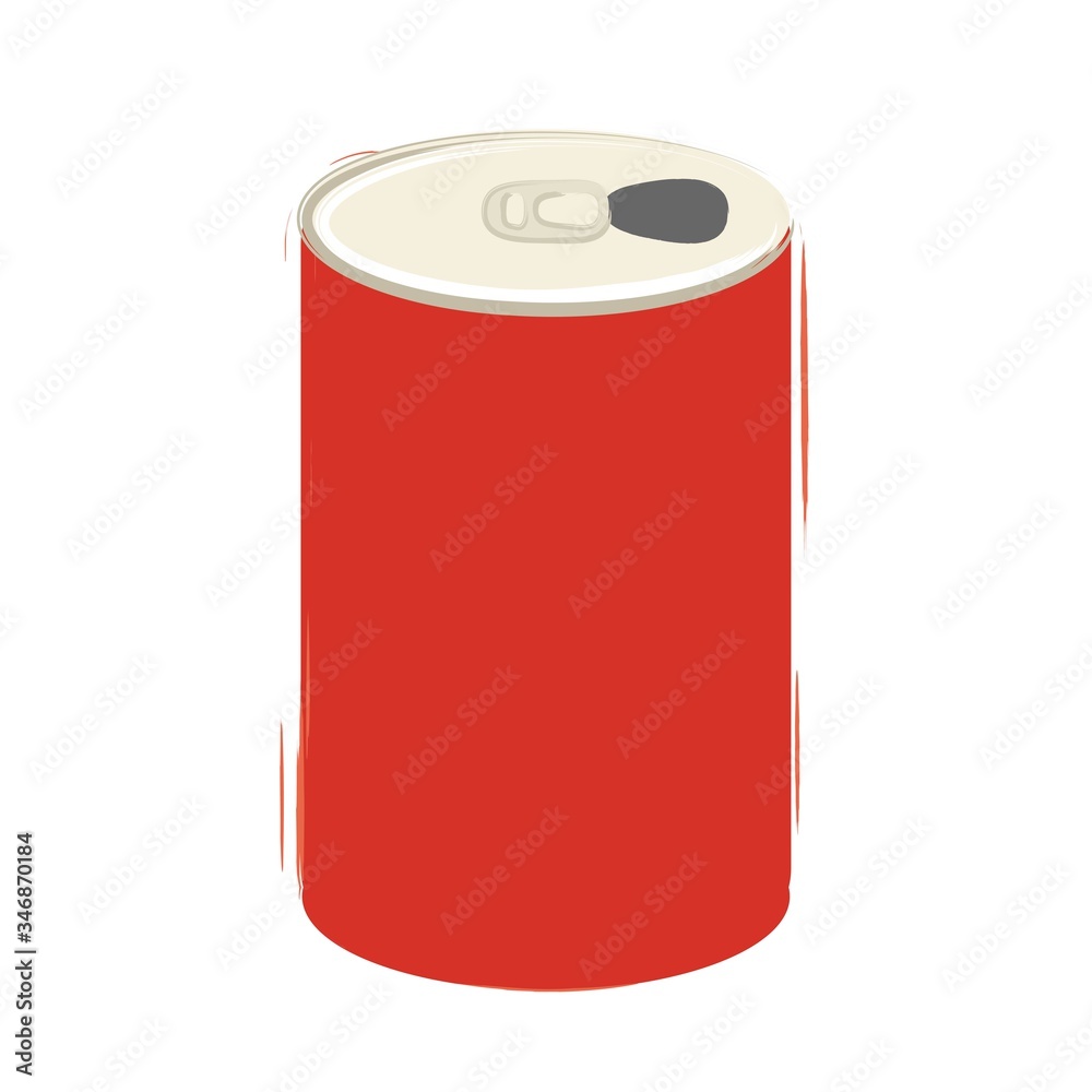 赤い空き缶のイラスト