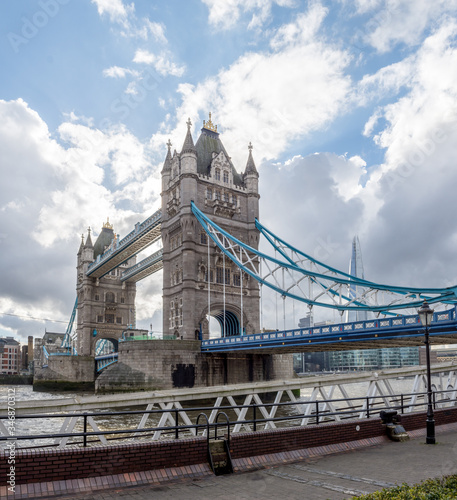 tower bridge and themse thames river cold bright winter day london