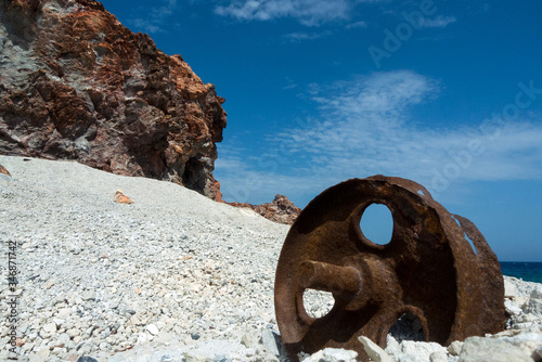 Greece,Cyclades Islands, Milos: abandoned mine of Thiorichia photo