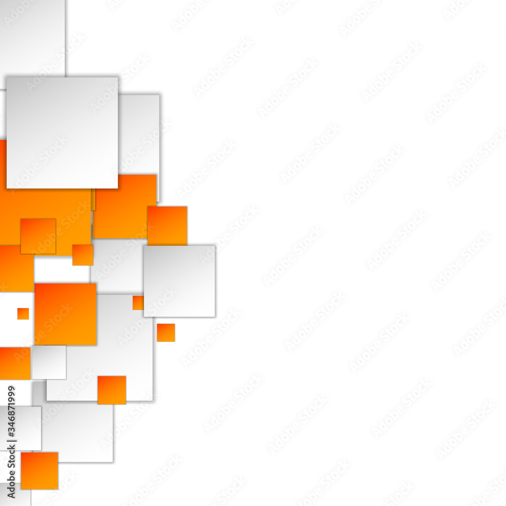 modern template orange and gray geometric square pattern overlay on white background with space for your text. Vector illustration. eps 10