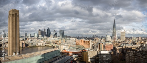 tate modern tower and panoramic view on london's skyline
