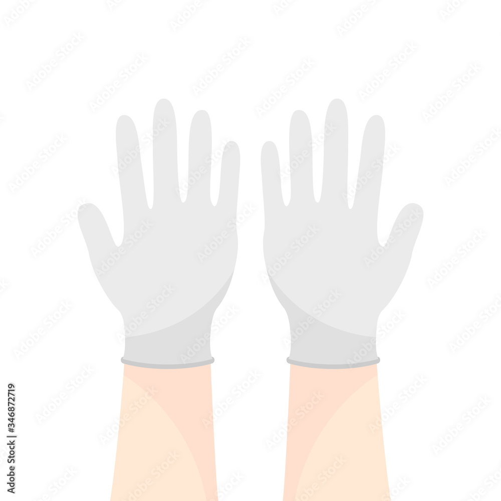Hands in protective gloves. Vector illustration Hands in protective gloves. Vector illustration