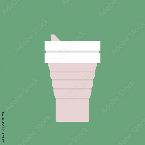 Vector folding coffee Cup Silicone collapsible cup