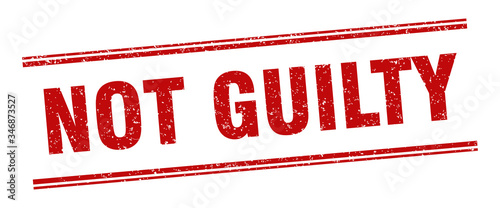 not guilty stamp. not guilty label. square grunge sign