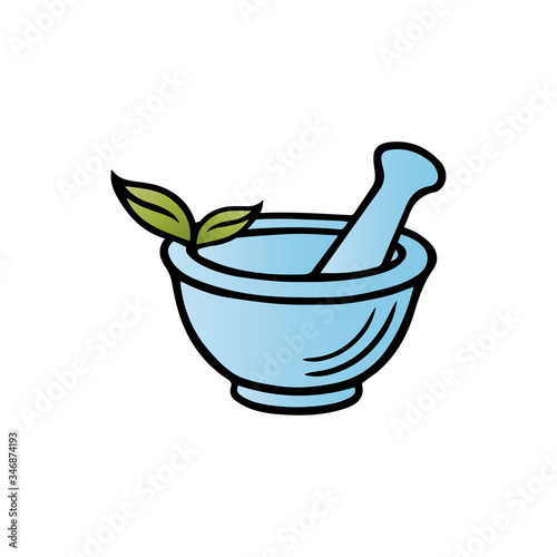 Pharmacy icon , Herbal pharmacy symbol , Pestle and Mortar vector illustration design template