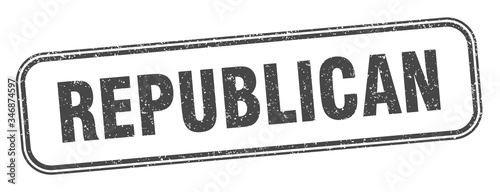 republican stamp. republican square grunge sign. label