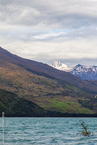 Snow and water. Landscapes of  Wanaka lake. South Island, New Zealand © Victor