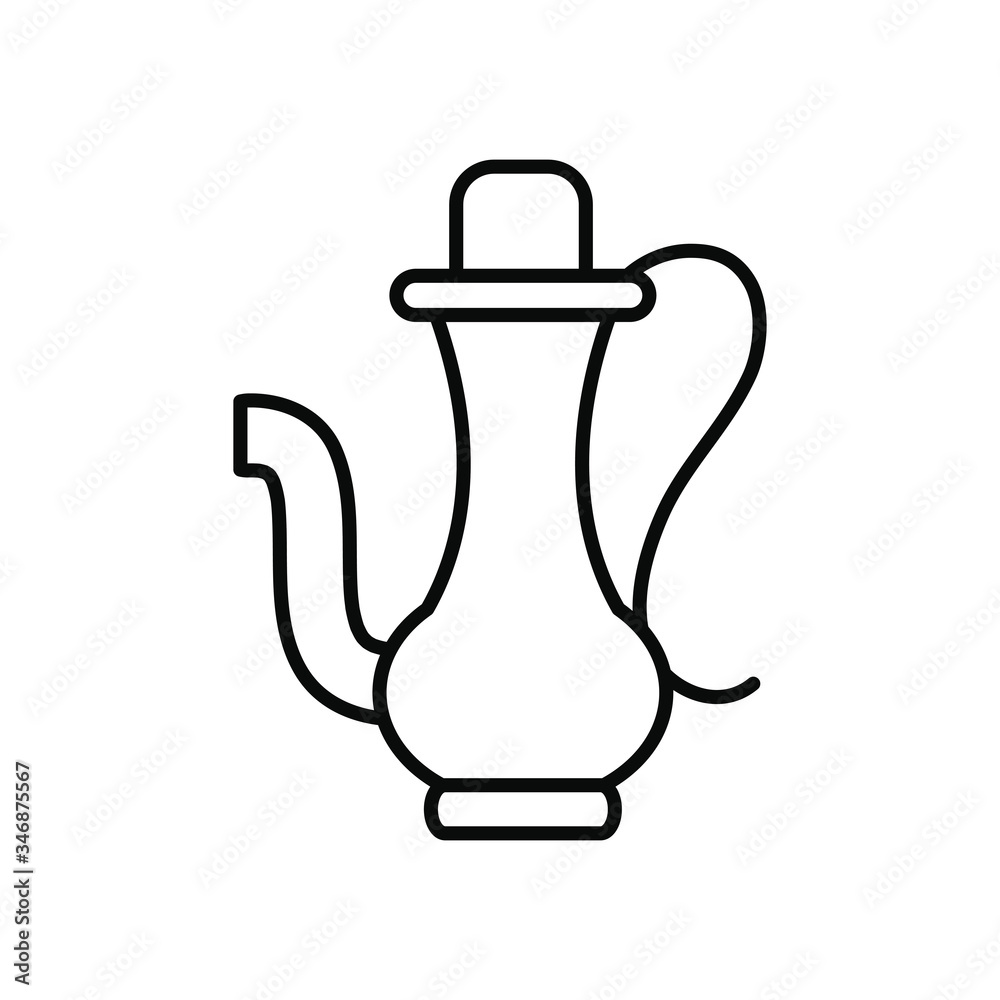 Obraz premium EID mubarak concept, arabic tea jug icon, line style