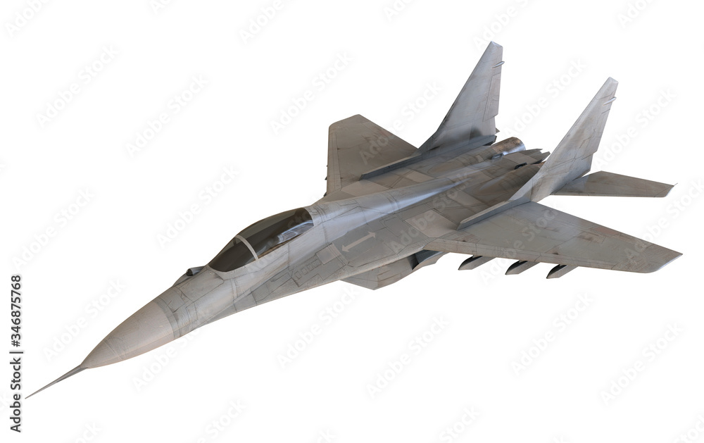 Fighter aircraft isolated on white background - 3D Render Fighter aircraft isolated on white background - 3D Render