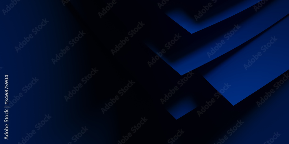 Blue geometric background with overlap 3d layers