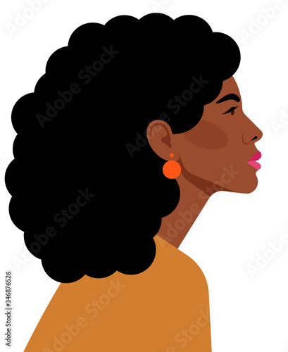 Portrait of beautiful Latina woman. Confident strong woman looks forward. Feminist, professional, mother, wife, girlfriend. Vector illustration on a white background.