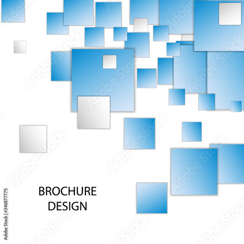 Blue squares. Abstract banner design. Geometric vector background. eps 10