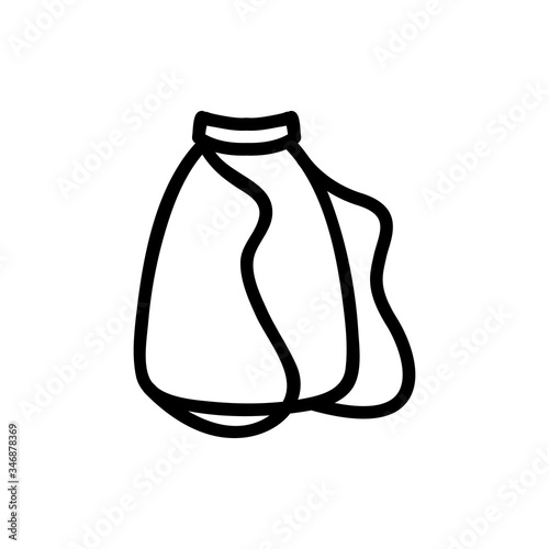 travel ruffled backpack side view icon vector. travel ruffled backpack side view sign. isolated contour symbol illustration