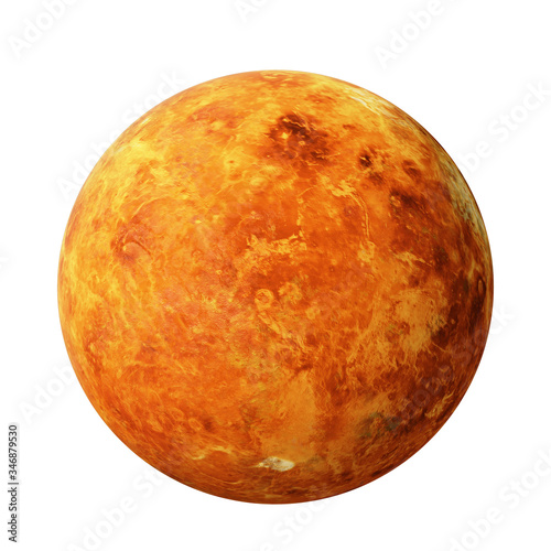 Venus planet of Solar system isolated on white. 3d render illustration. Elements of this image were furnished by NASA.