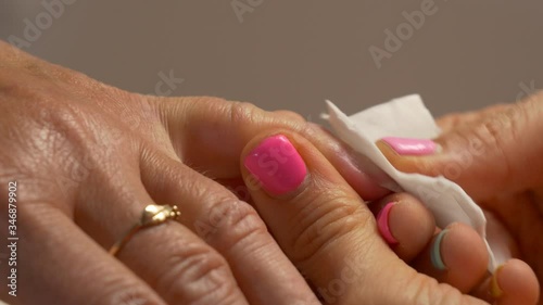 Nail cleaning before painting with varnish